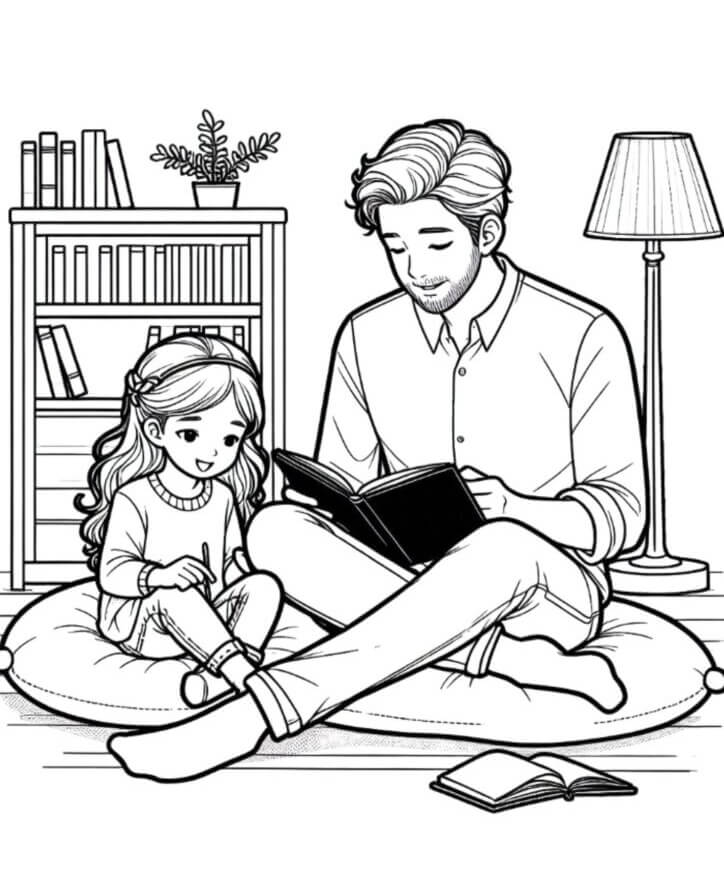 Desenho de Feliz Dia dos Pais para imprimir