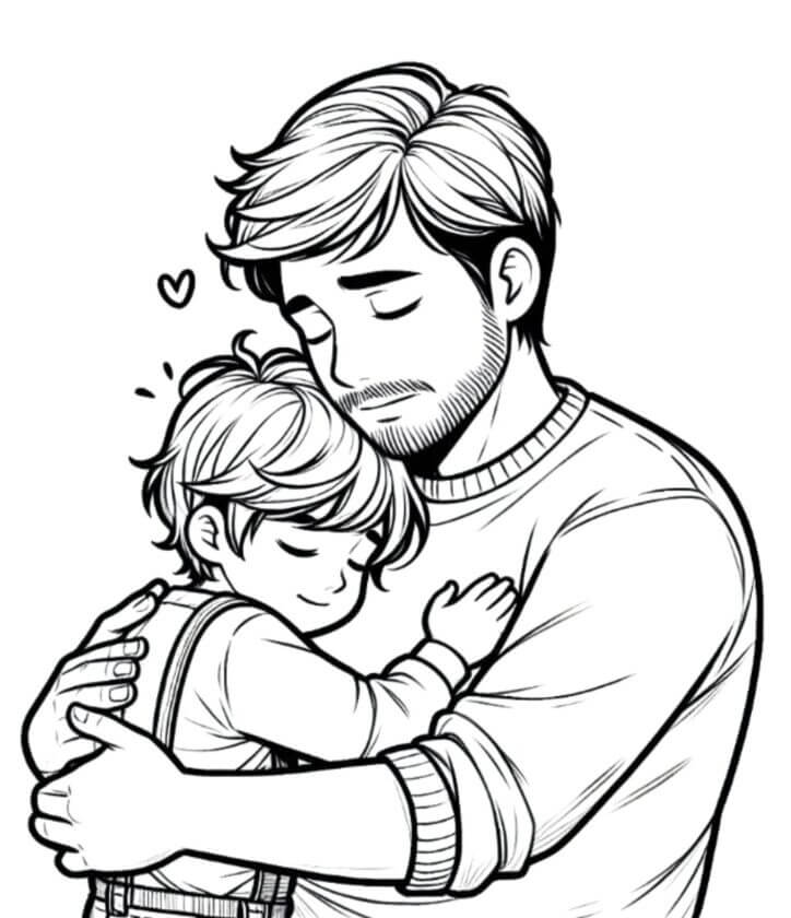 Desenho de Feliz Dia dos Pais para imprimir