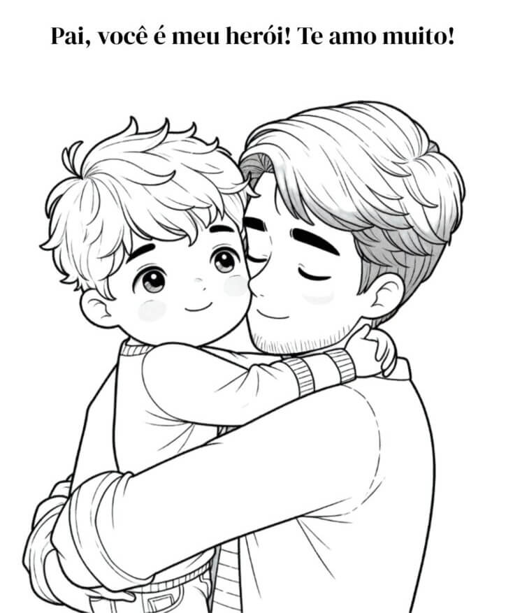 Desenho de Feliz Dia dos Pais para imprimir