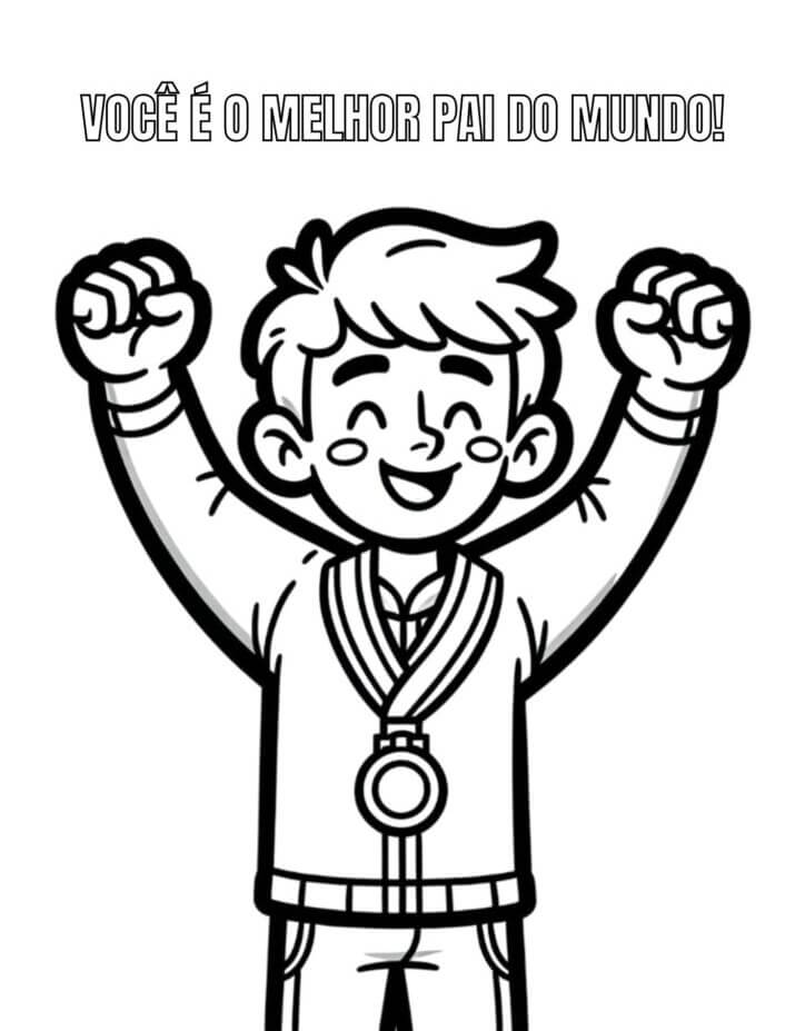 Desenho de Feliz Dia dos Pais para imprimir