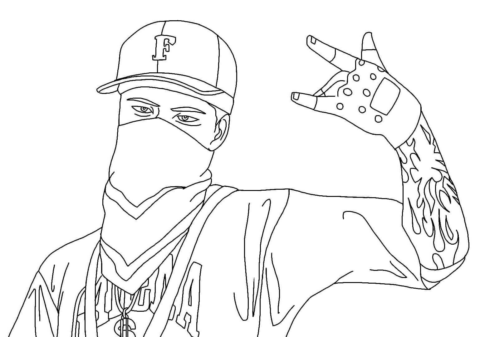 Desenho de Free Fire para imprimir