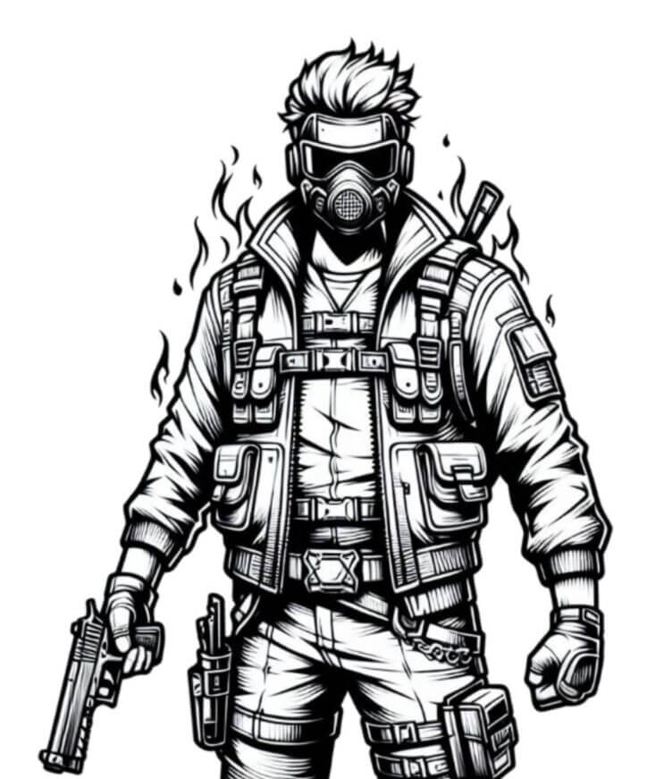 Desenho de Free Fire para imprimir