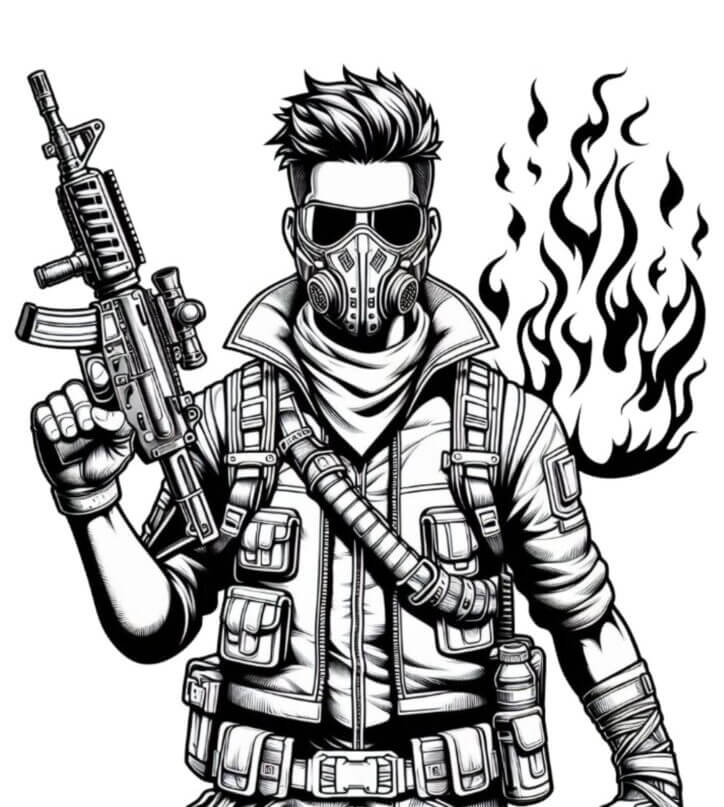 Desenho de Free Fire para imprimir