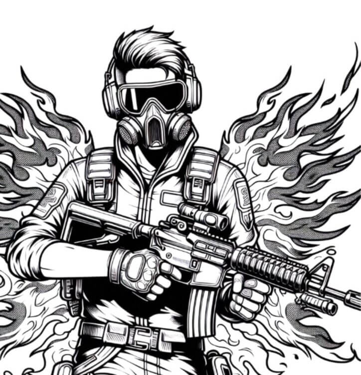 Desenho de Free Fire para imprimir