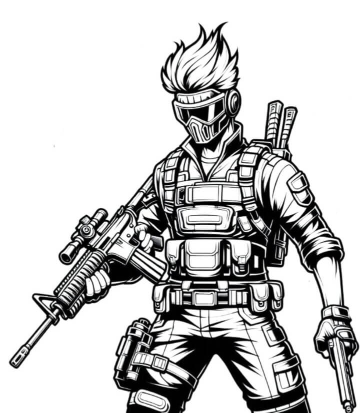 Desenho de Free Fire para imprimir