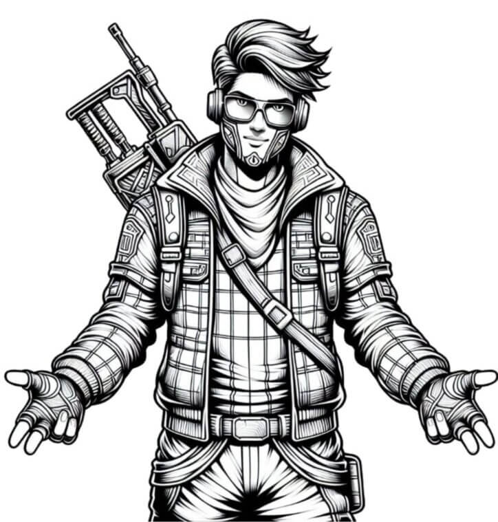 Desenho de Free Fire para imprimir
