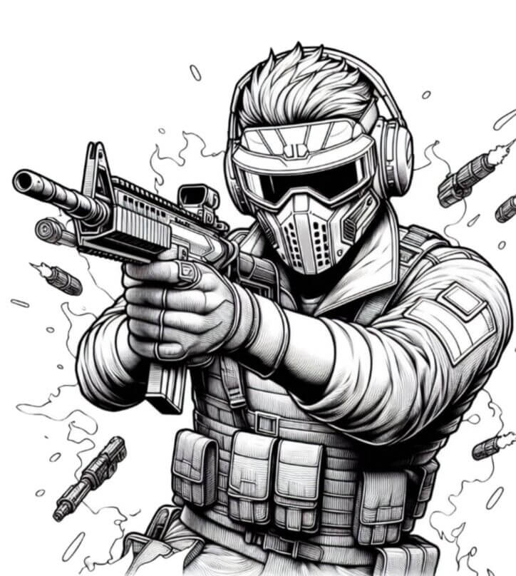 Desenho de Free Fire para imprimir
