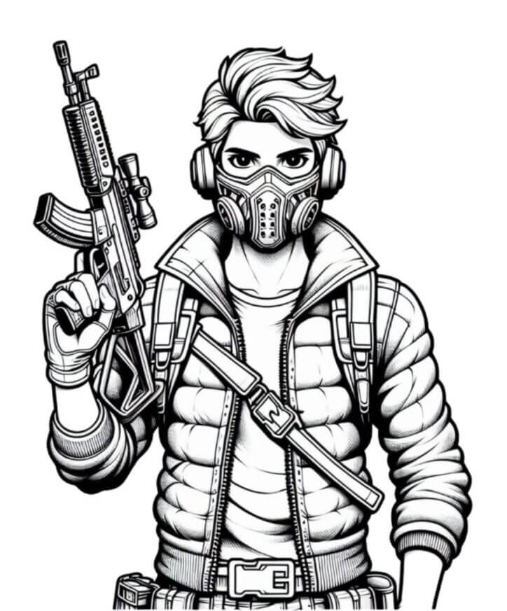 Desenho de Free Fire para imprimir