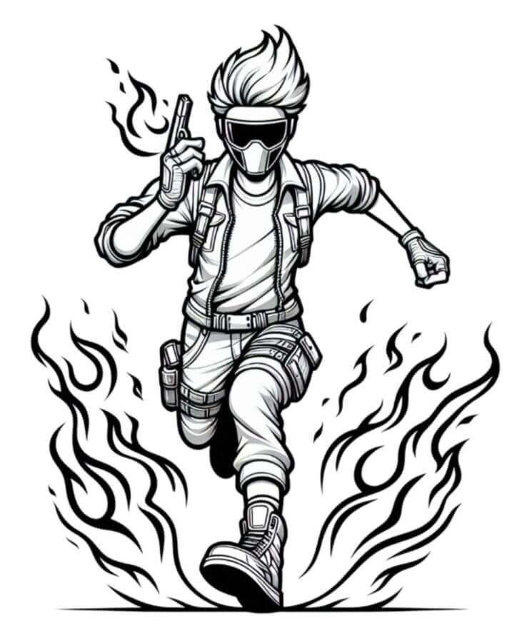 Desenho de Free Fire para imprimir