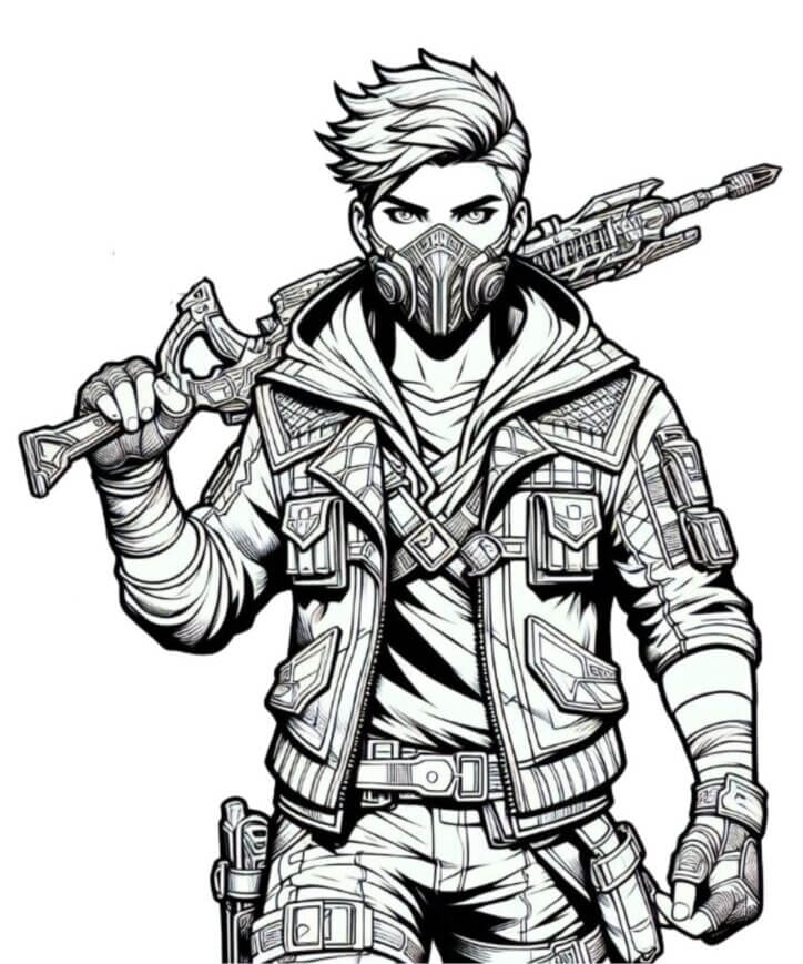 Desenho de Free Fire para imprimir