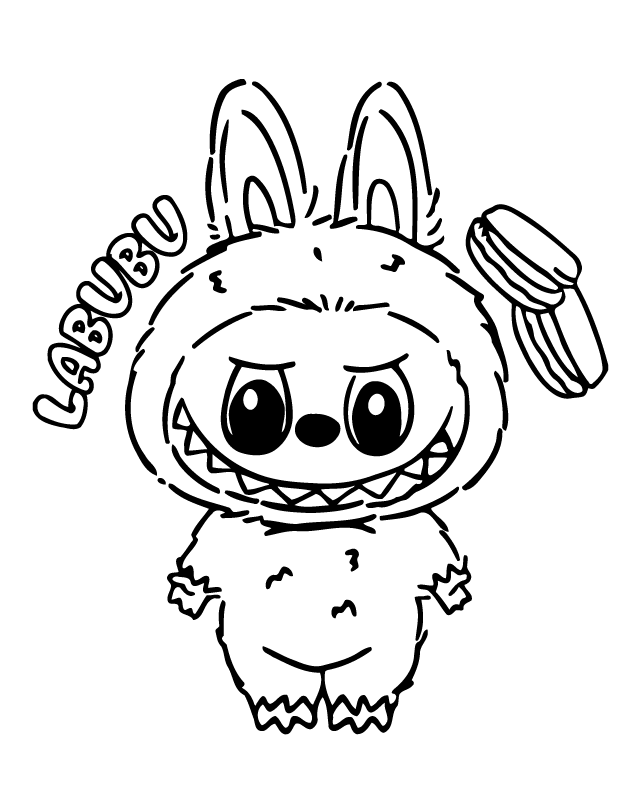 Desenho de Labubu para imprimir