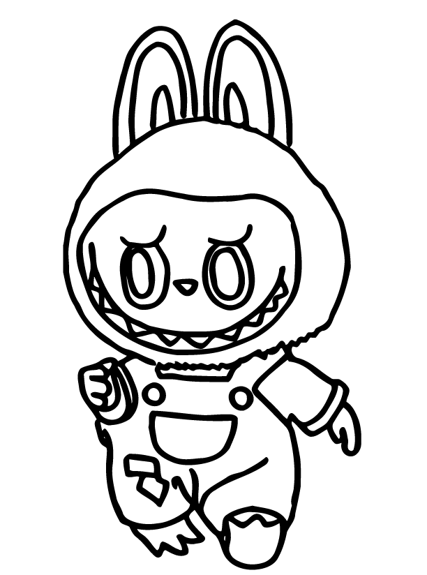Desenho de Labubu para imprimir