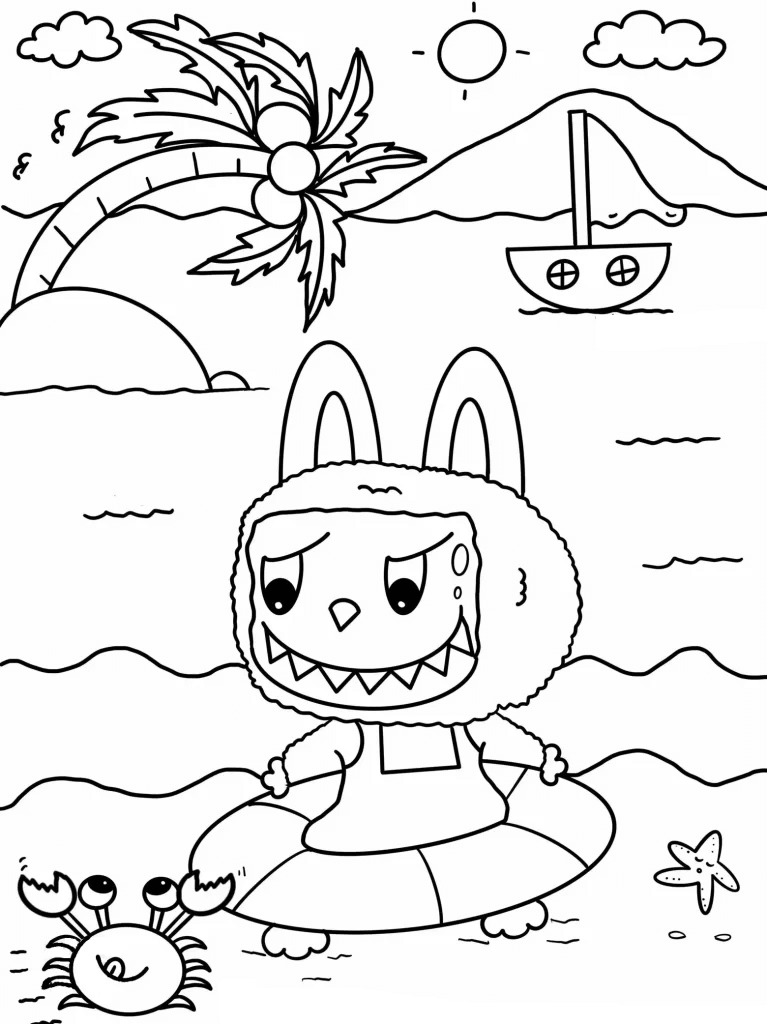 Desenho de Labubu para imprimir