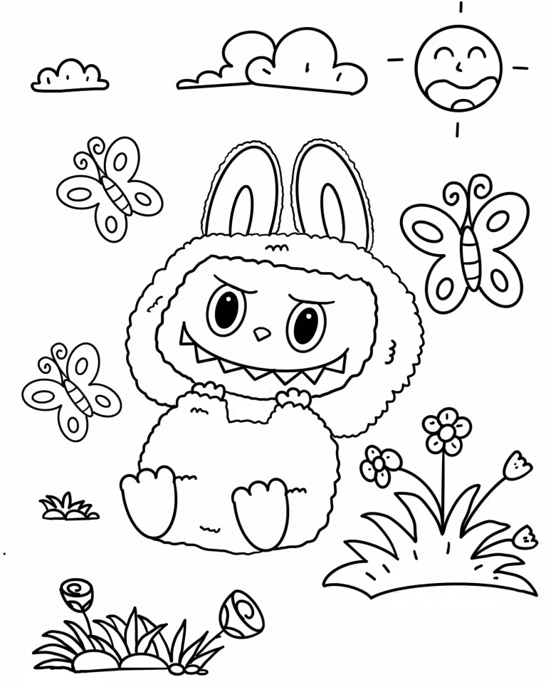Desenho de Labubu para imprimir