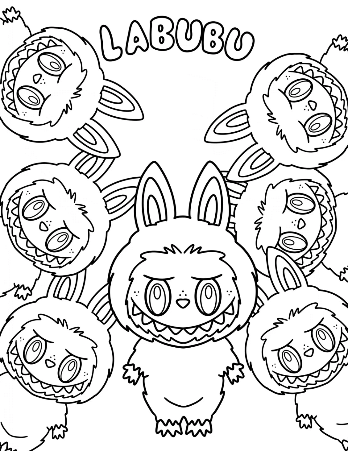 Desenho de Labubu para imprimir