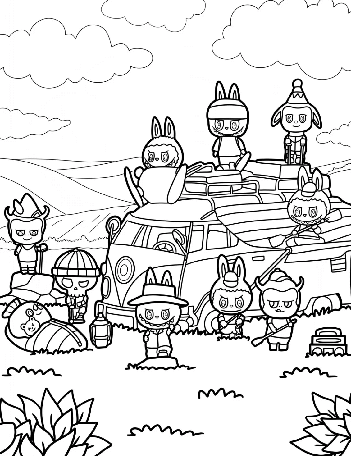 Desenho de Labubu para imprimir