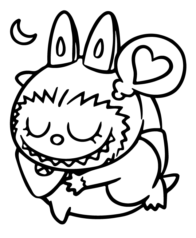 Desenho de Labubu para imprimir