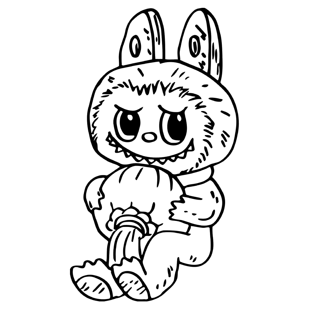Desenho de Labubu para imprimir