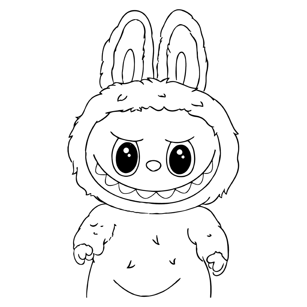 Desenho de Labubu para imprimir