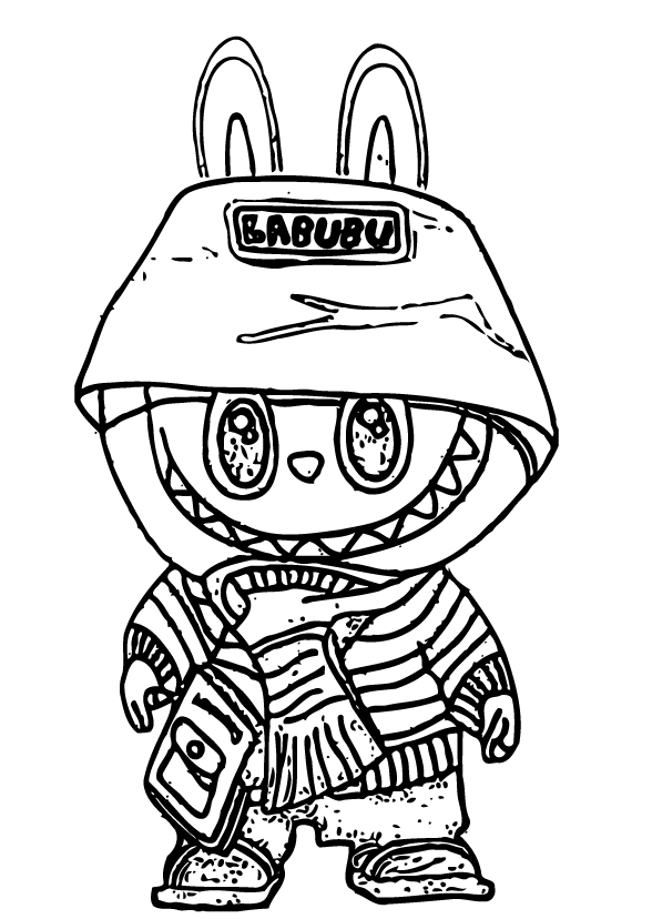 Desenho de Labubu para imprimir