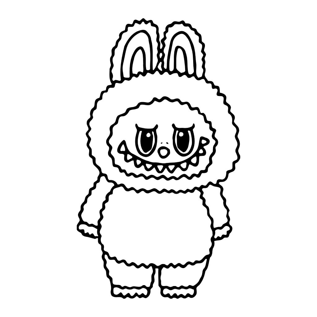 Desenho de Labubu para imprimir