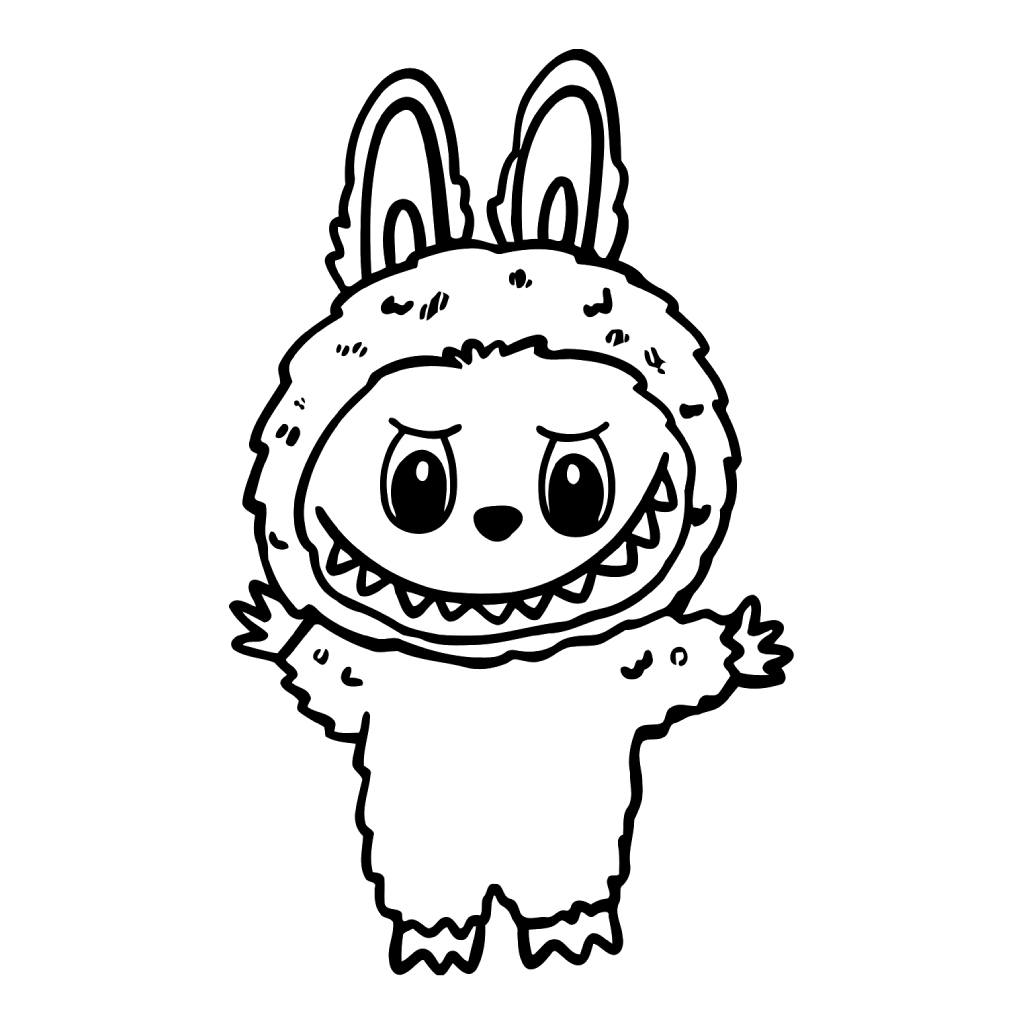 Desenho de Labubu para imprimir