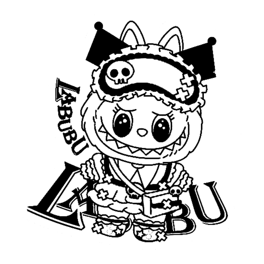 Desenho de Labubu para imprimir
