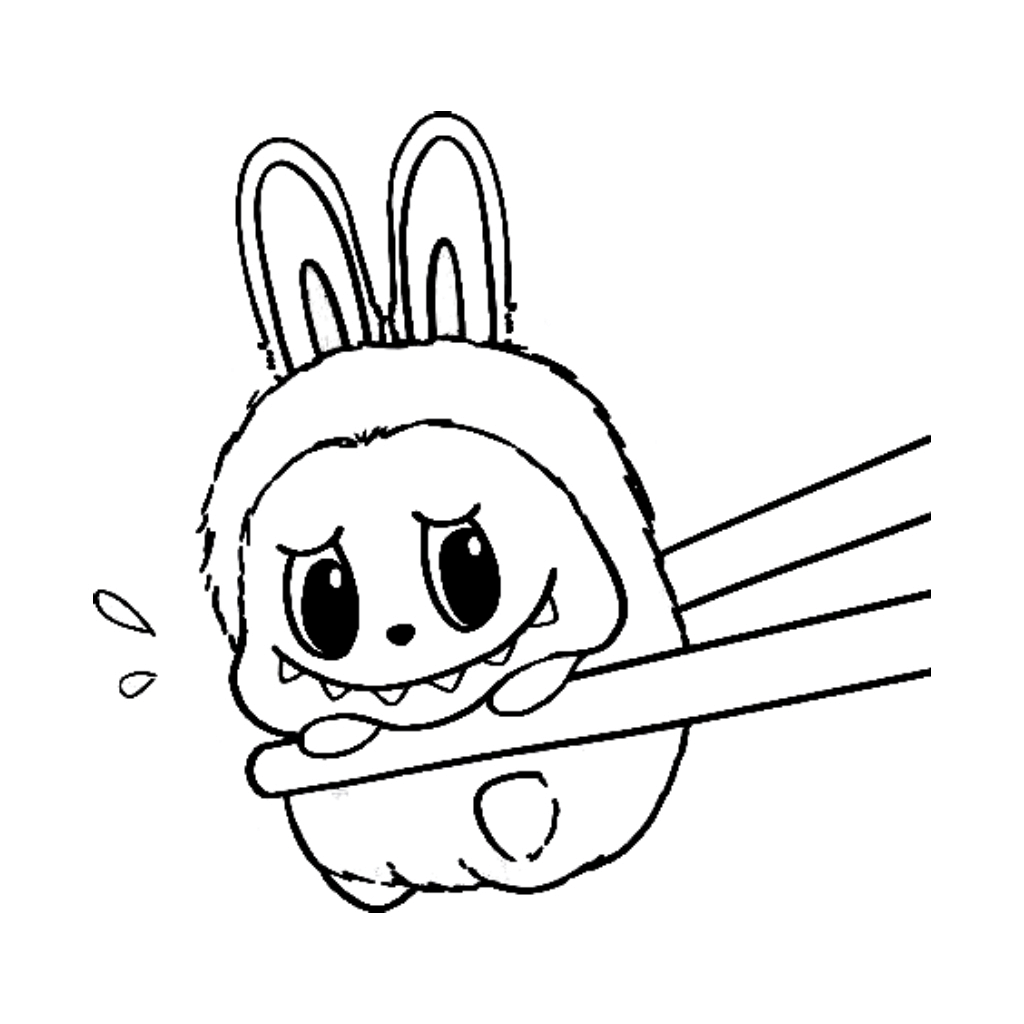 Desenho de Labubu para imprimir