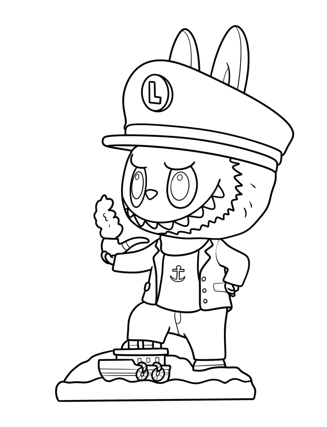 Desenho de Labubu para imprimir