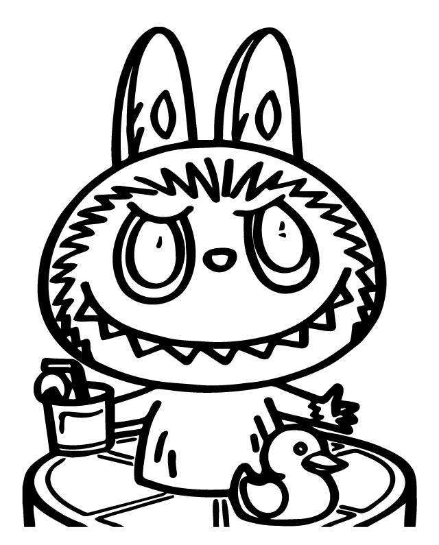 Desenho de Labubu para imprimir