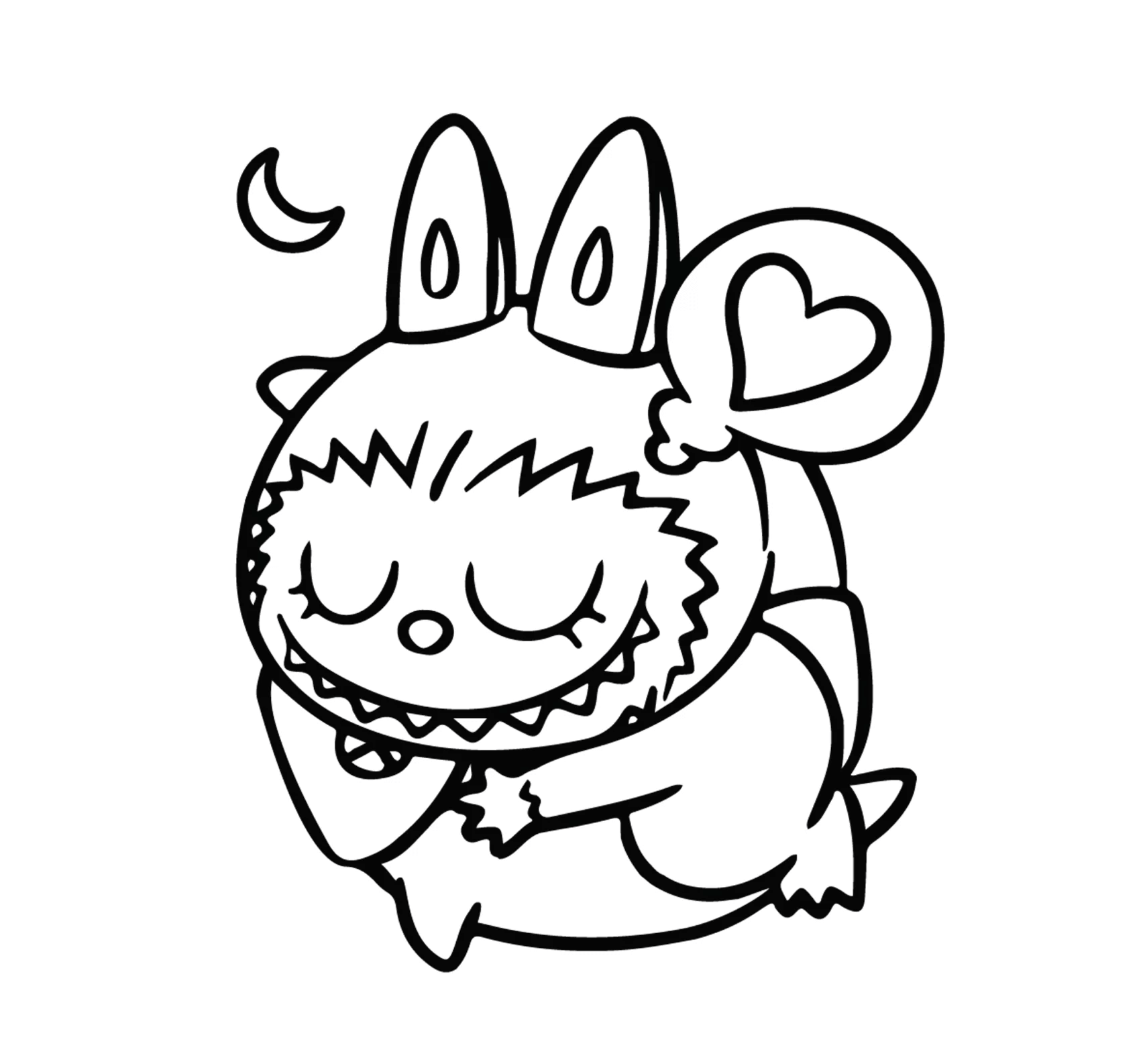 Desenho de Labubu para imprimir