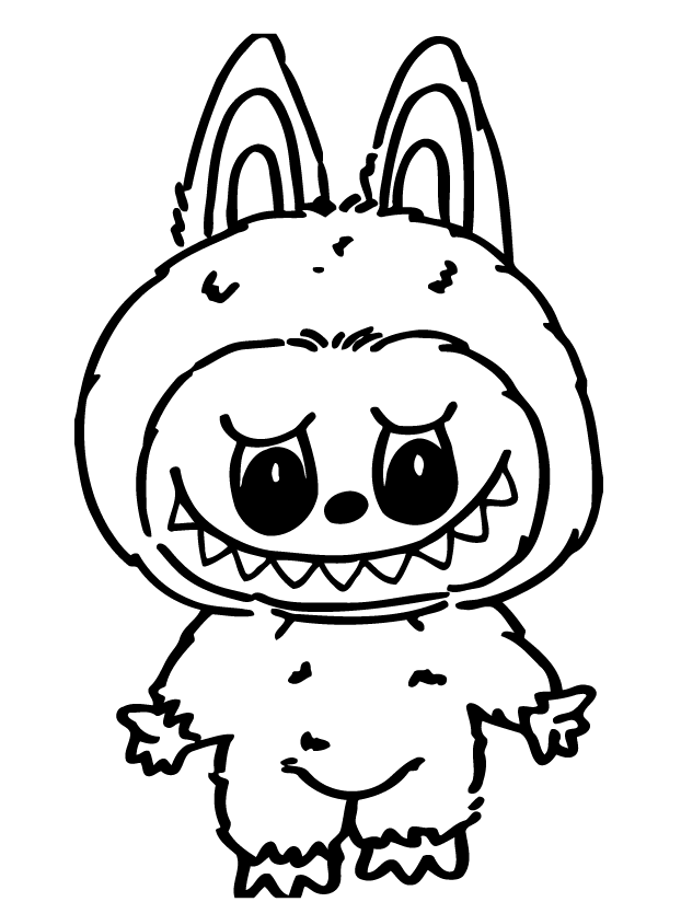 Desenho de Labubu para imprimir