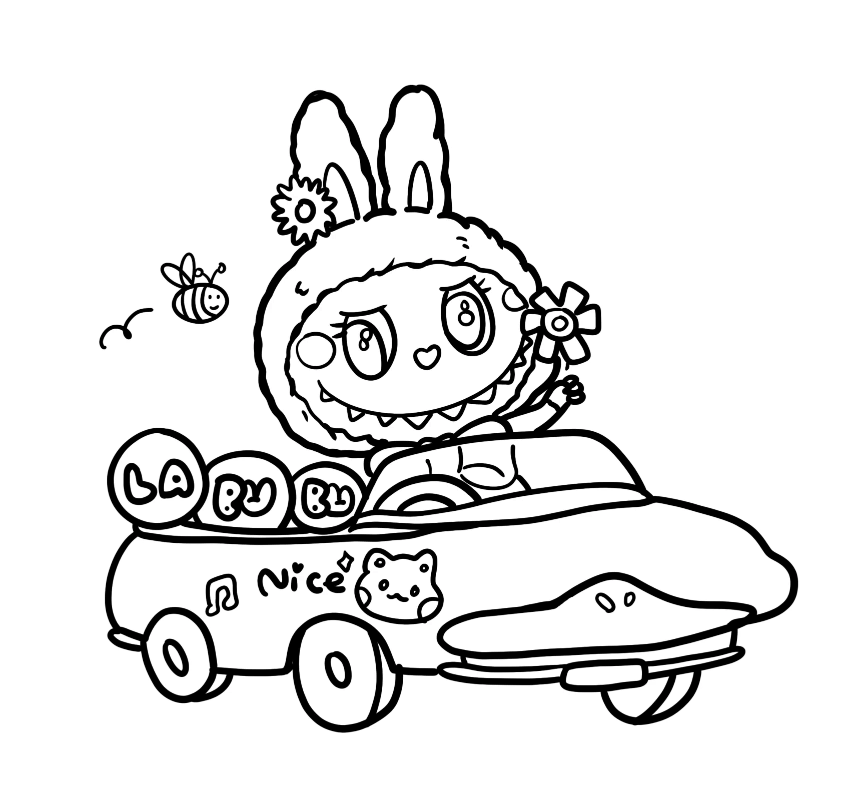 Desenho de Labubu para imprimir