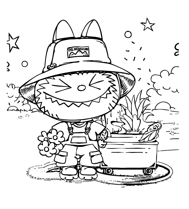 Desenho de Labubu para imprimir
