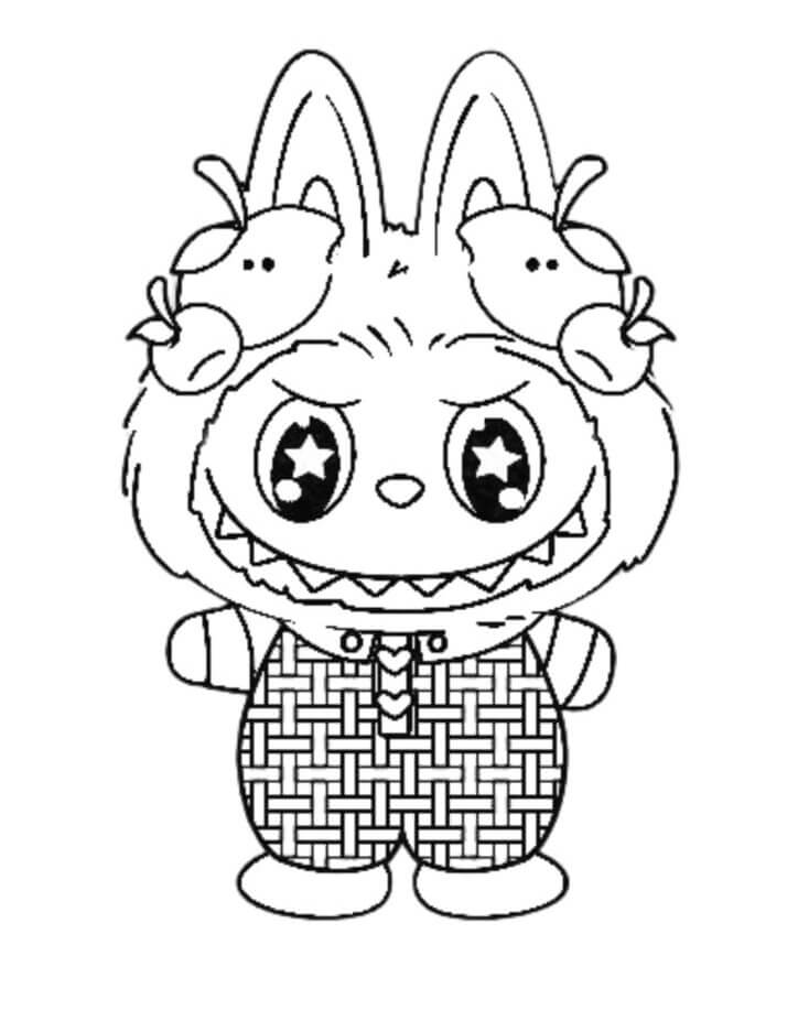 Desenho de Labubu para imprimir