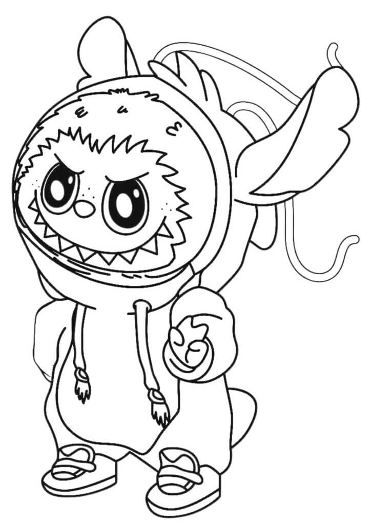 Desenho de Labubu para imprimir