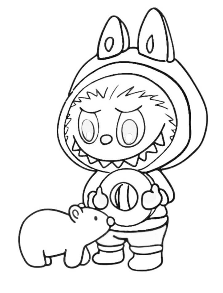 Desenho de Labubu para imprimir