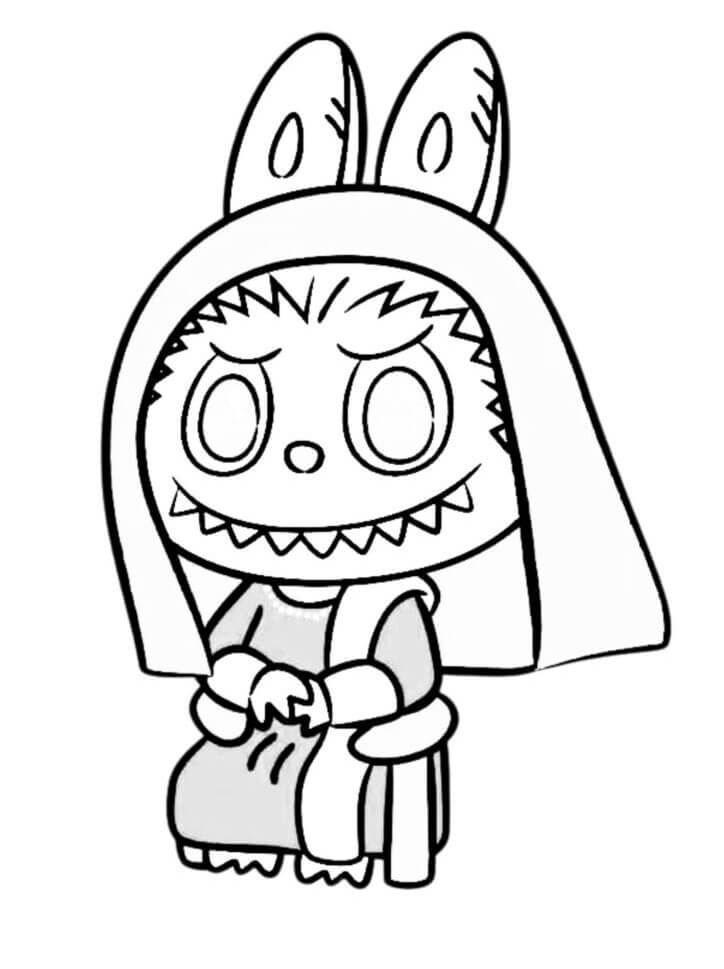 Desenho de Labubu para imprimir