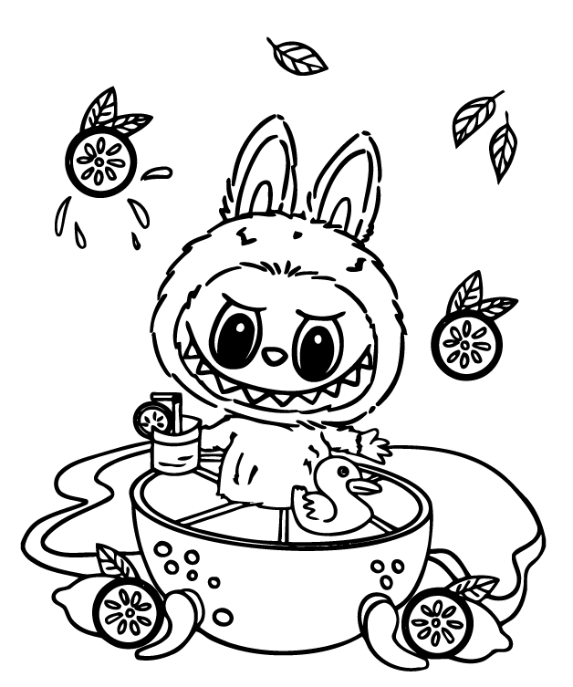 Desenho de Labubu para imprimir