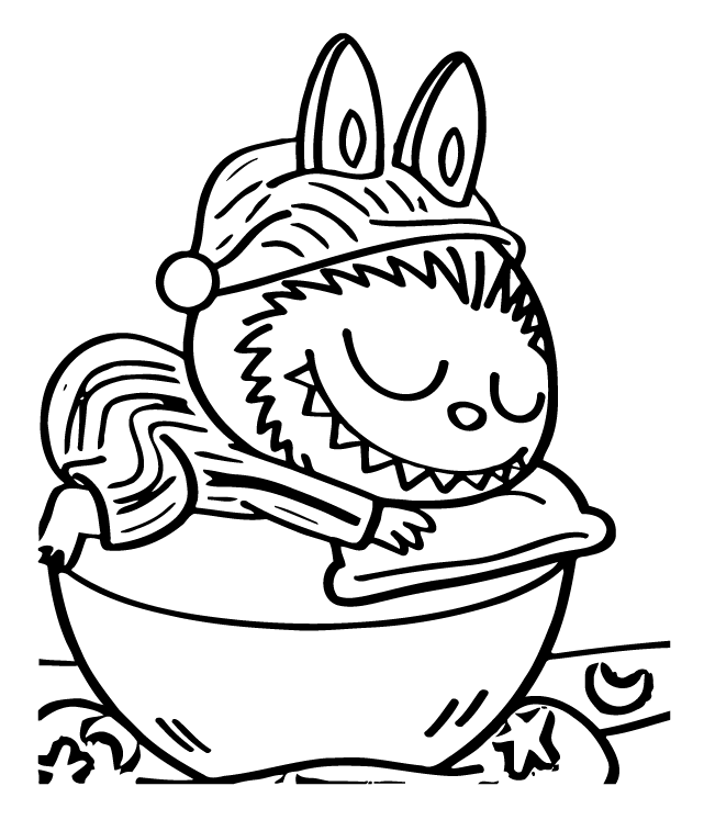 Desenho de Labubu para imprimir