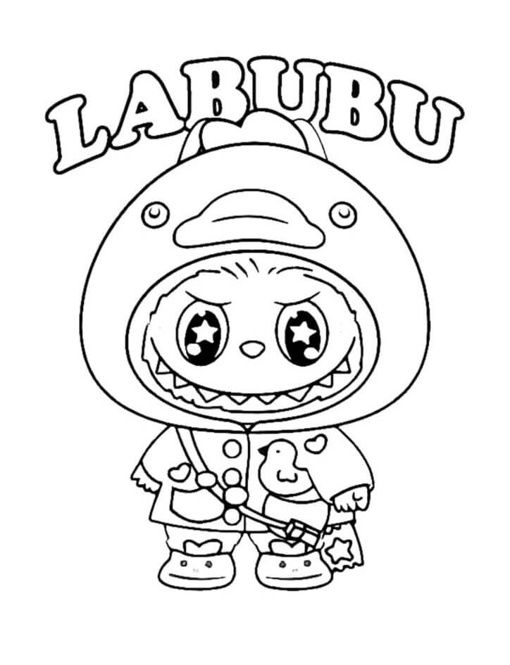 Desenho de Labubu para imprimir