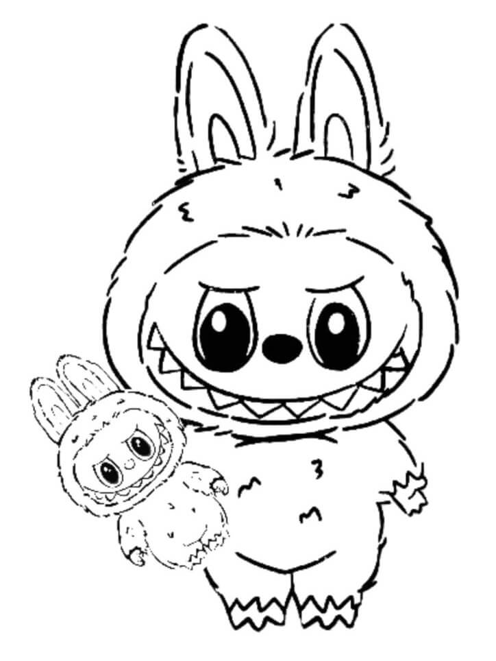 Desenho de Labubu para imprimir