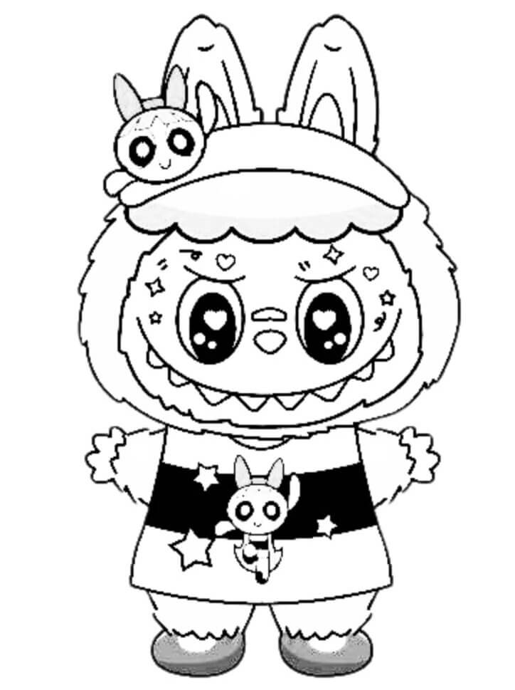 Desenho de Labubu para imprimir