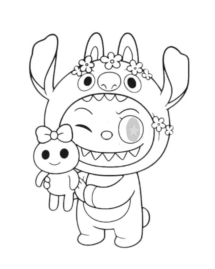 Desenho de Labubu para imprimir