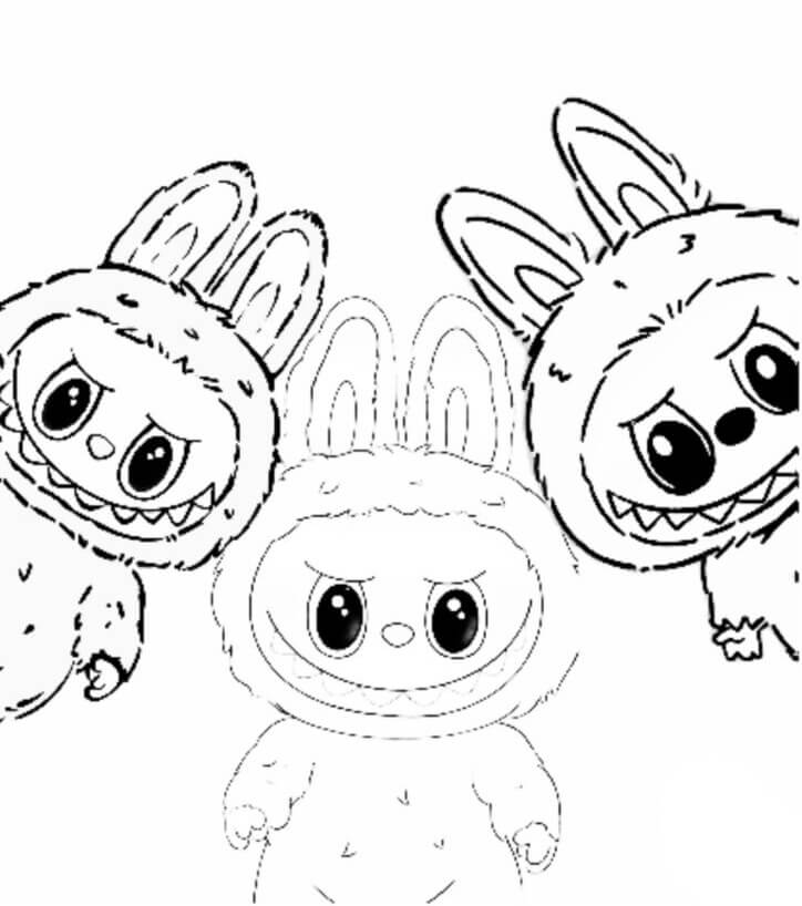 Desenho de Labubu para imprimir