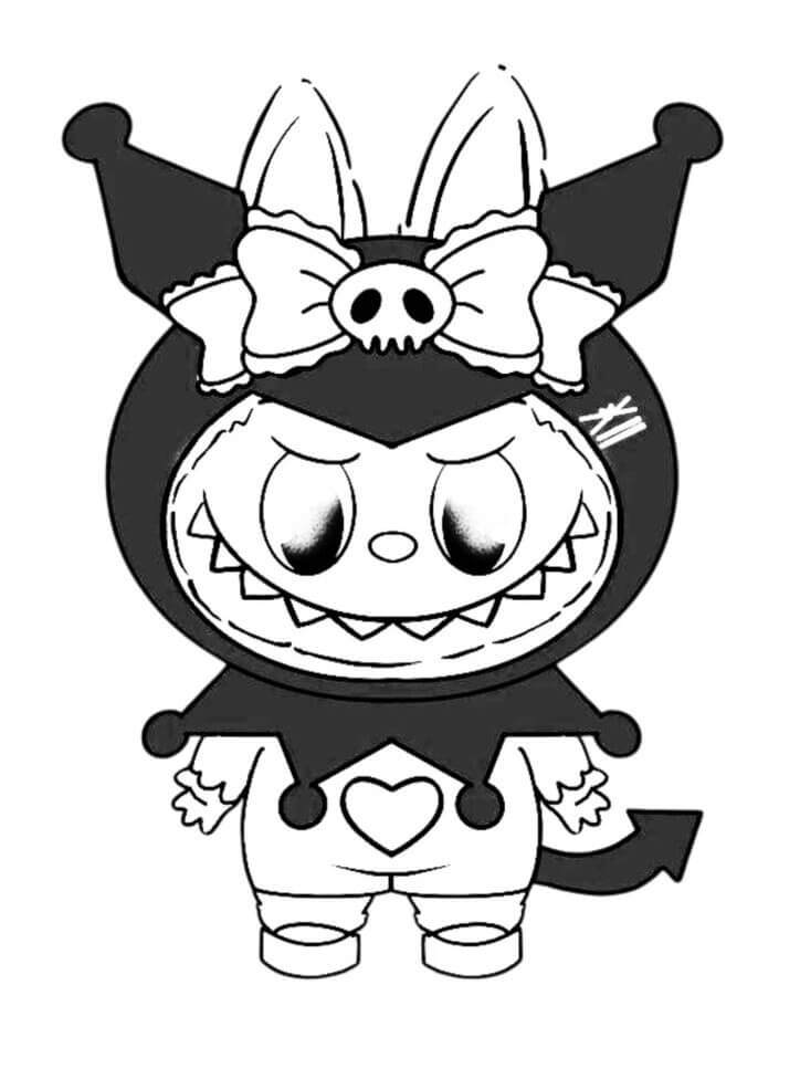 Desenho de Labubu para imprimir