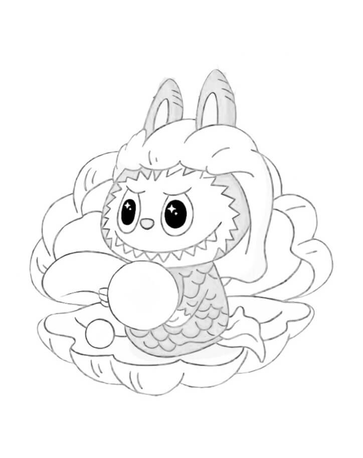 Desenho de Labubu para imprimir