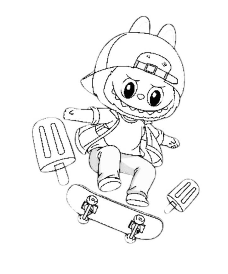 Desenho de Labubu para imprimir