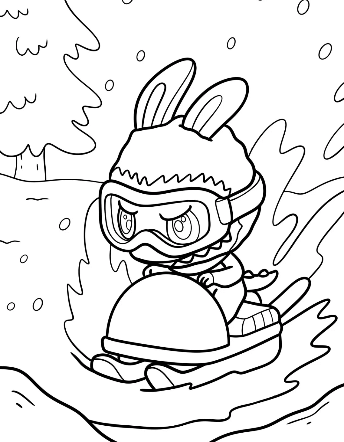 Desenho de Labubu para imprimir