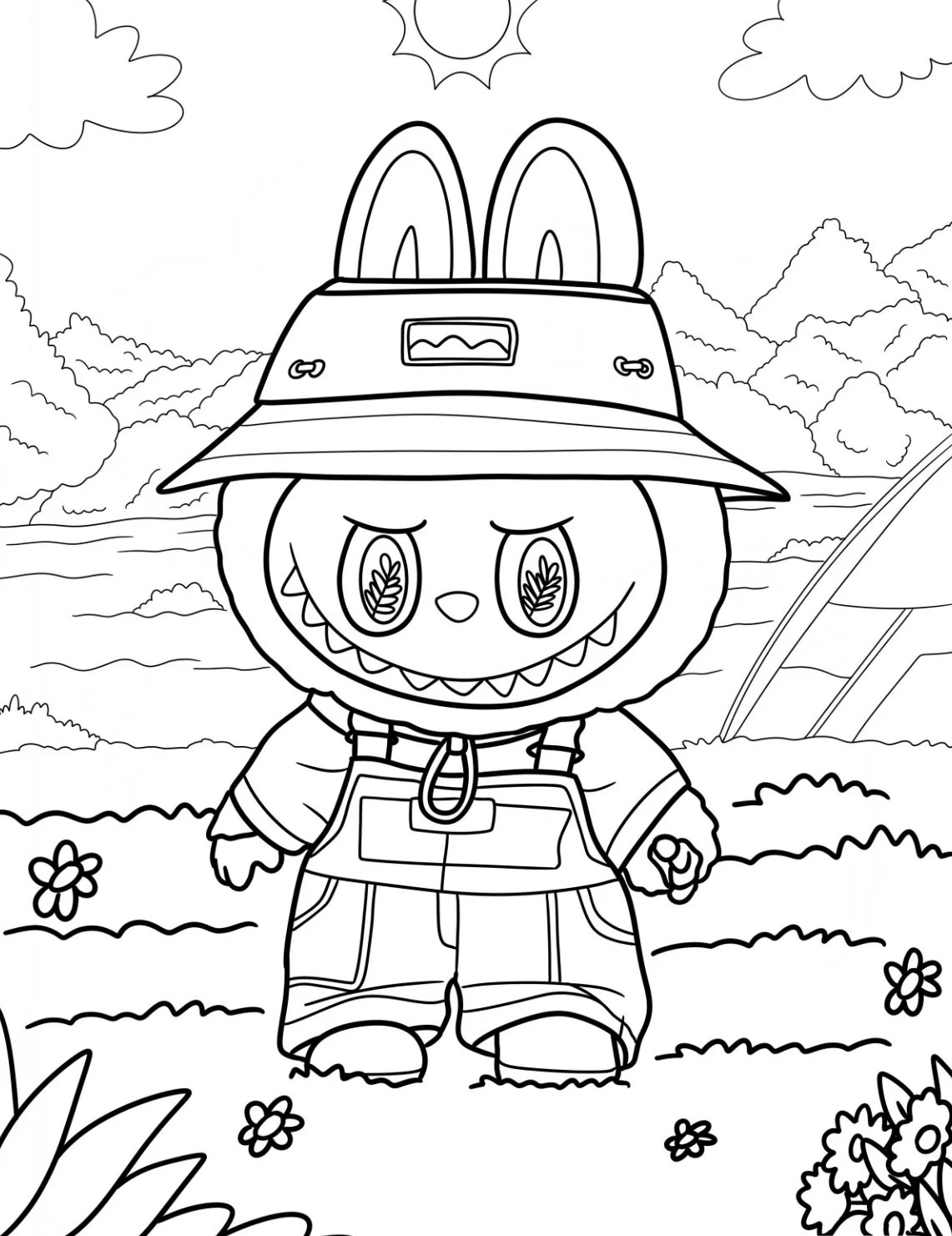 Desenho de Labubu para imprimir